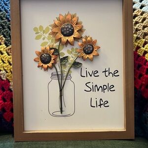 Sunflower Wall Art with Inspirational Quote